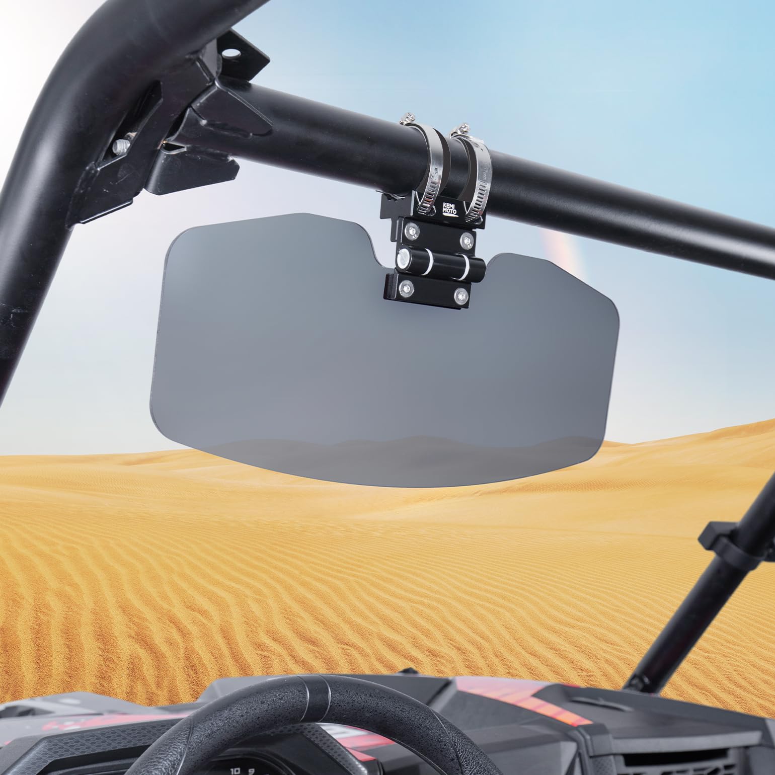 Photo of UTV Sun Visor Fit 1.5-2 in Roll Bars UTV Side X Side with Windshield by Kemimoto - Premium for UTVs / Side by Sides