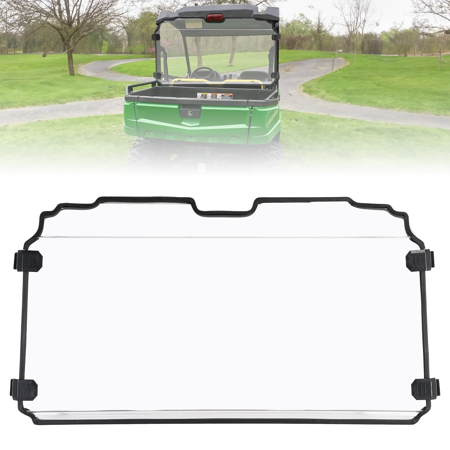 Photo of Rear Windshield for John Deere Gator XUV / RSX by Kemimoto - Premium for UTVs / Side by Sides