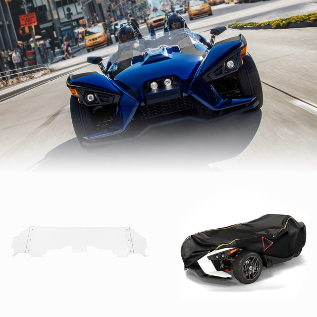 Photo of Kemimoto Full Cover & Windshield Wind Deflector for Polaris Slingshot by Kemimoto - Premium for UTVs / Side by Sides