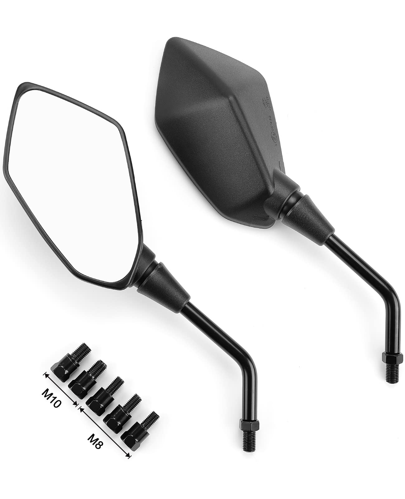 Photo of Universal Motorcycle Rear View Mirrors with M8 M10 Bolt by Kemimoto - Premium for UTVs / Side by Sides