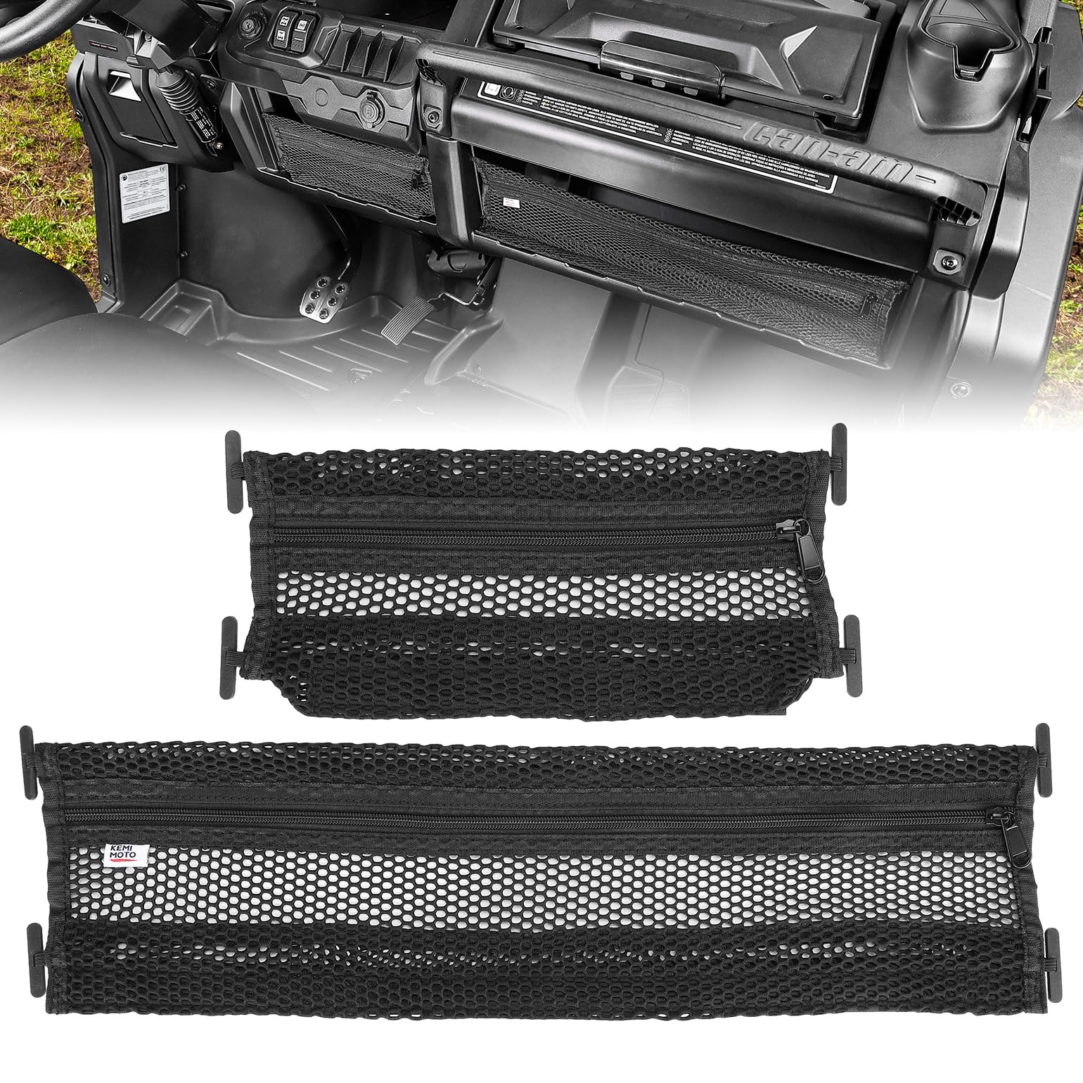 Photo of 2PCS Dash Storage Nets for Can-Am Defender / MAX by Kemimoto - Premium for UTVs / Side by Sides