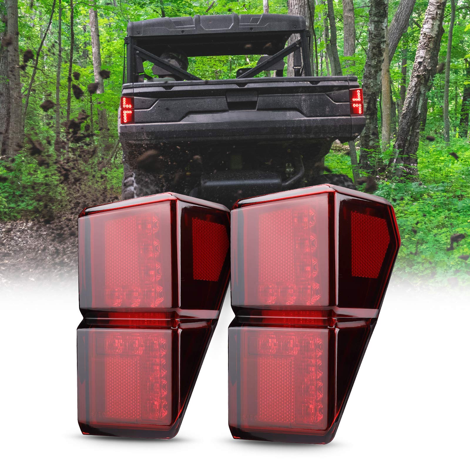 Photo of Tail Lights for Polaris Ranger 1000 XP/ Crew 2018-2025 by Kemimoto - Premium for UTVs / Side by Sides