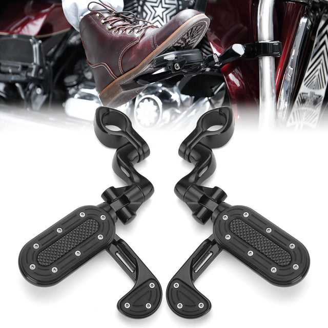 Photo of Motorcycle Highway Pegs for 1.25" Engine Guard by Kemimoto - Premium for UTVs / Side by Sides