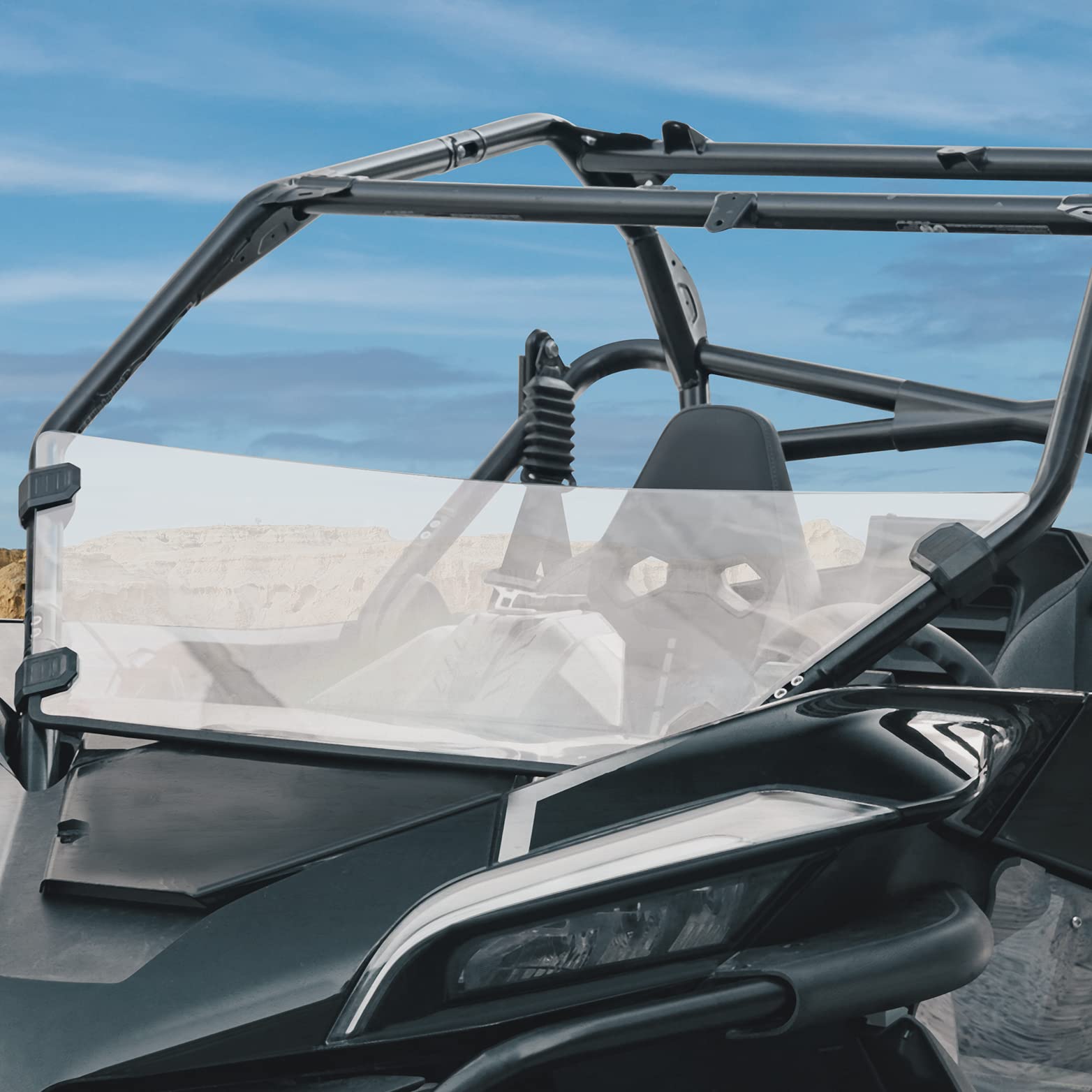 Photo of Kemimoto Front Half Windshield for CFMOTO ZForce 950 by Kemimoto - Premium for UTVs / Side by Sides