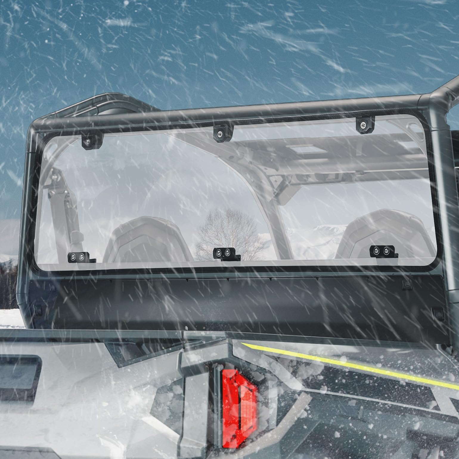 Photo of Rear Windshield Clear for Polaris General 1000 / 4 2016-2024 by Kemimoto - Premium for UTVs / Side by Sides