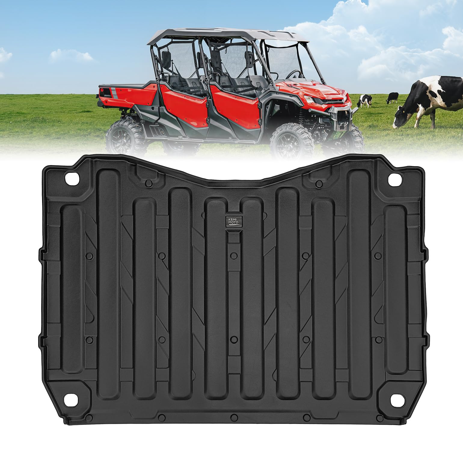 Photo of UTV Bed Liner Mat for Honda Pioneer 1000/ 1000-6 2016-2024 by Kemimoto - Premium for UTVs / Side by Sides
