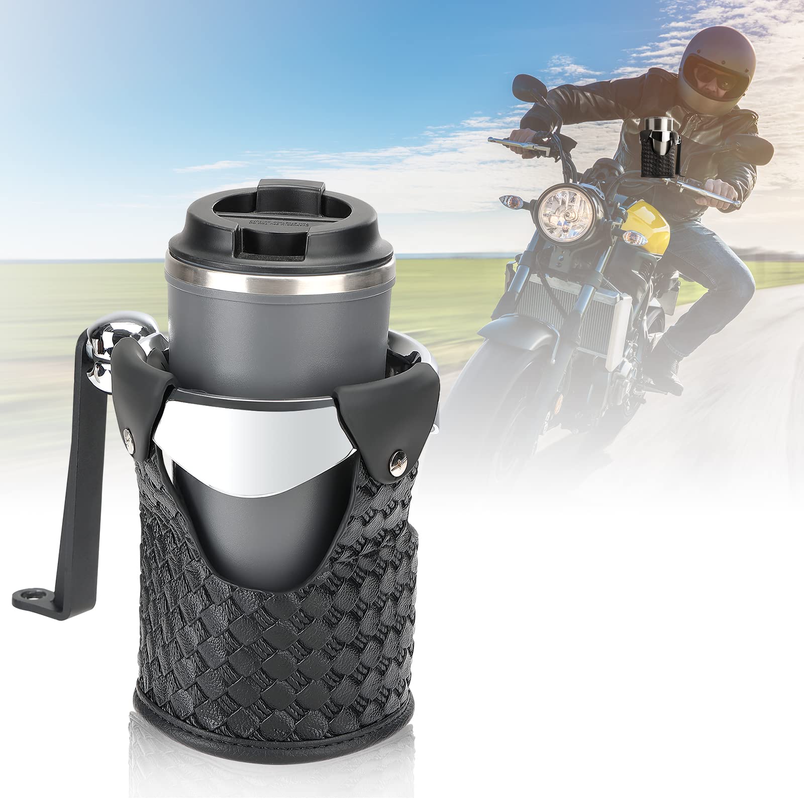Photo of Upgraded Motorcycle ATV Cup Holder by Kemimoto - Premium for UTVs / Side by Sides