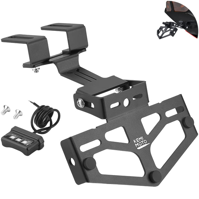 Photo of Universal Motorcycle License Plate Bracket by Kemimoto - Premium for UTVs / Side by Sides