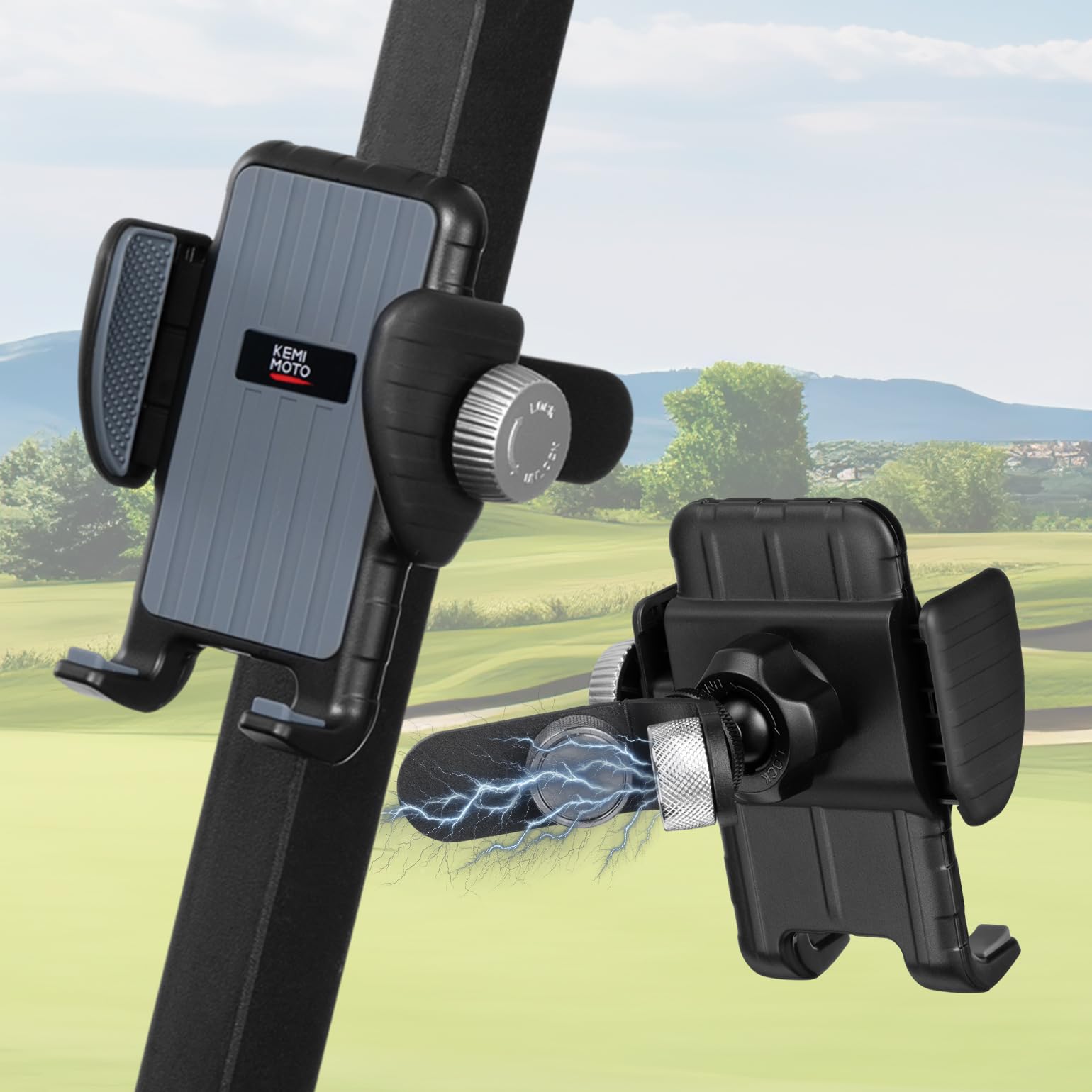 Photo of Phone Holder for EZGO/ Club Car/ Drive Golf Cart by Kemimoto - Premium for UTVs / Side by Sides
