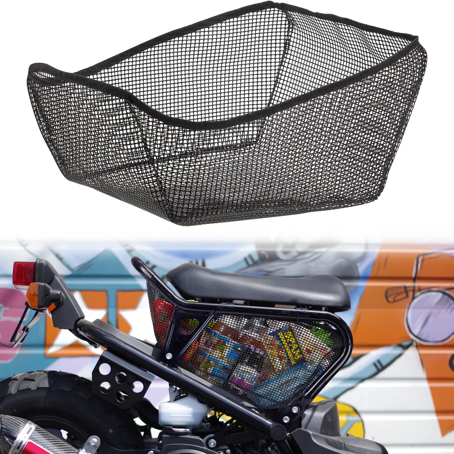 Photo of Underseat Mesh Storage for Scooter Ruckus 2010-2024 by Kemimoto - Premium for UTVs / Side by Sides