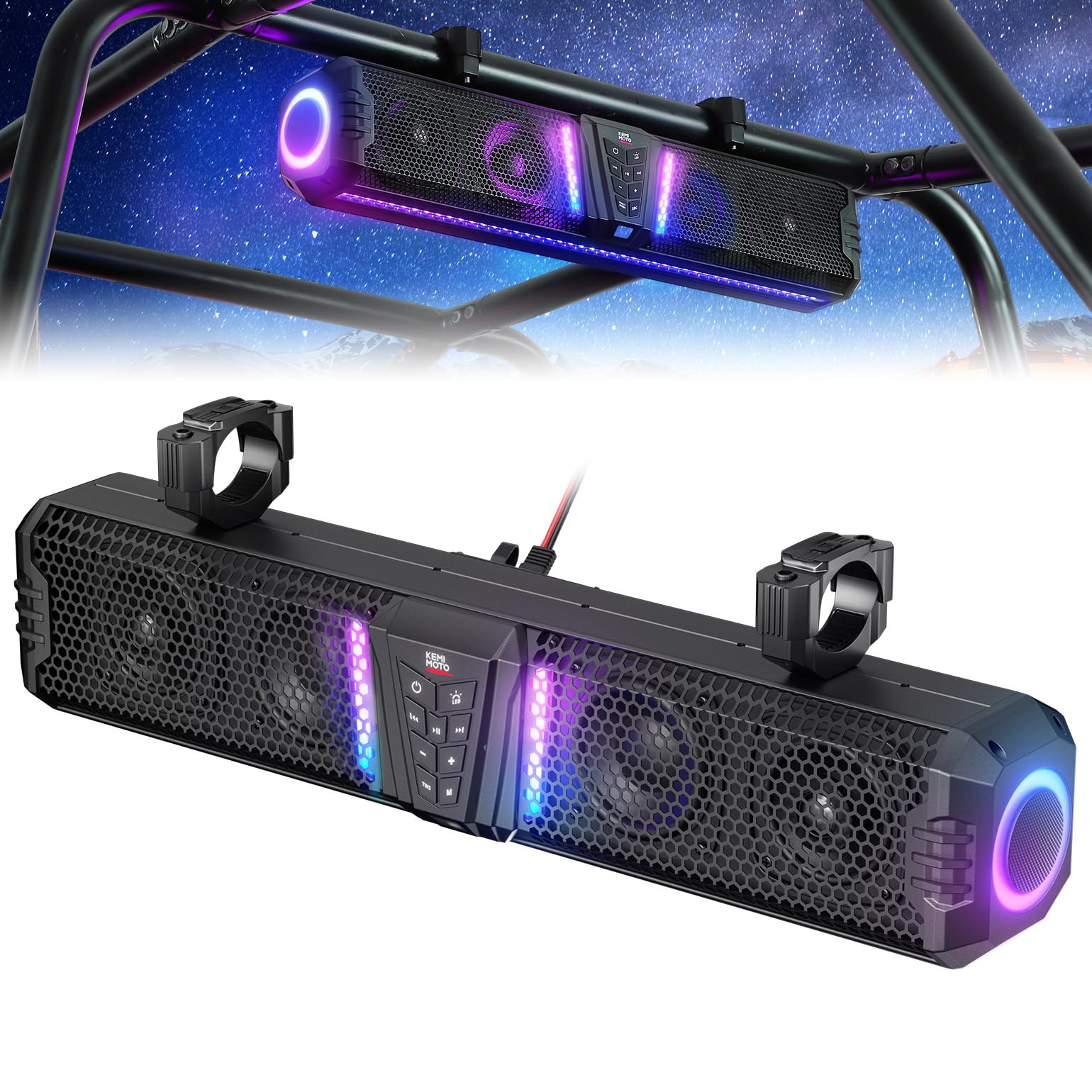 Photo of KEMIMOTO Midnight Sound Bar for Can-Am Maverick/Trail/Defender/Commander by Kemimoto - Premium for UTVs / Side by Sides