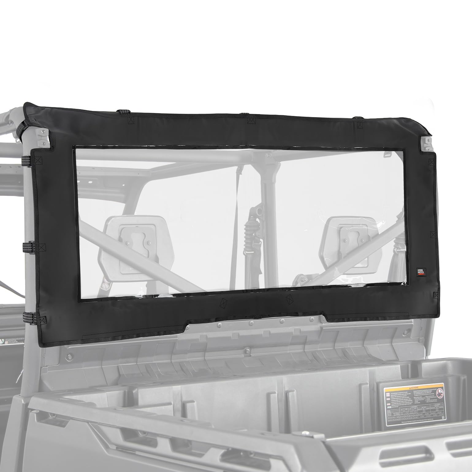 Photo of Fabric Soft Rear Windshield for Can-Am Defender HD10|9|8|7|5 by Kemimoto - Premium for UTVs / Side by Sides
