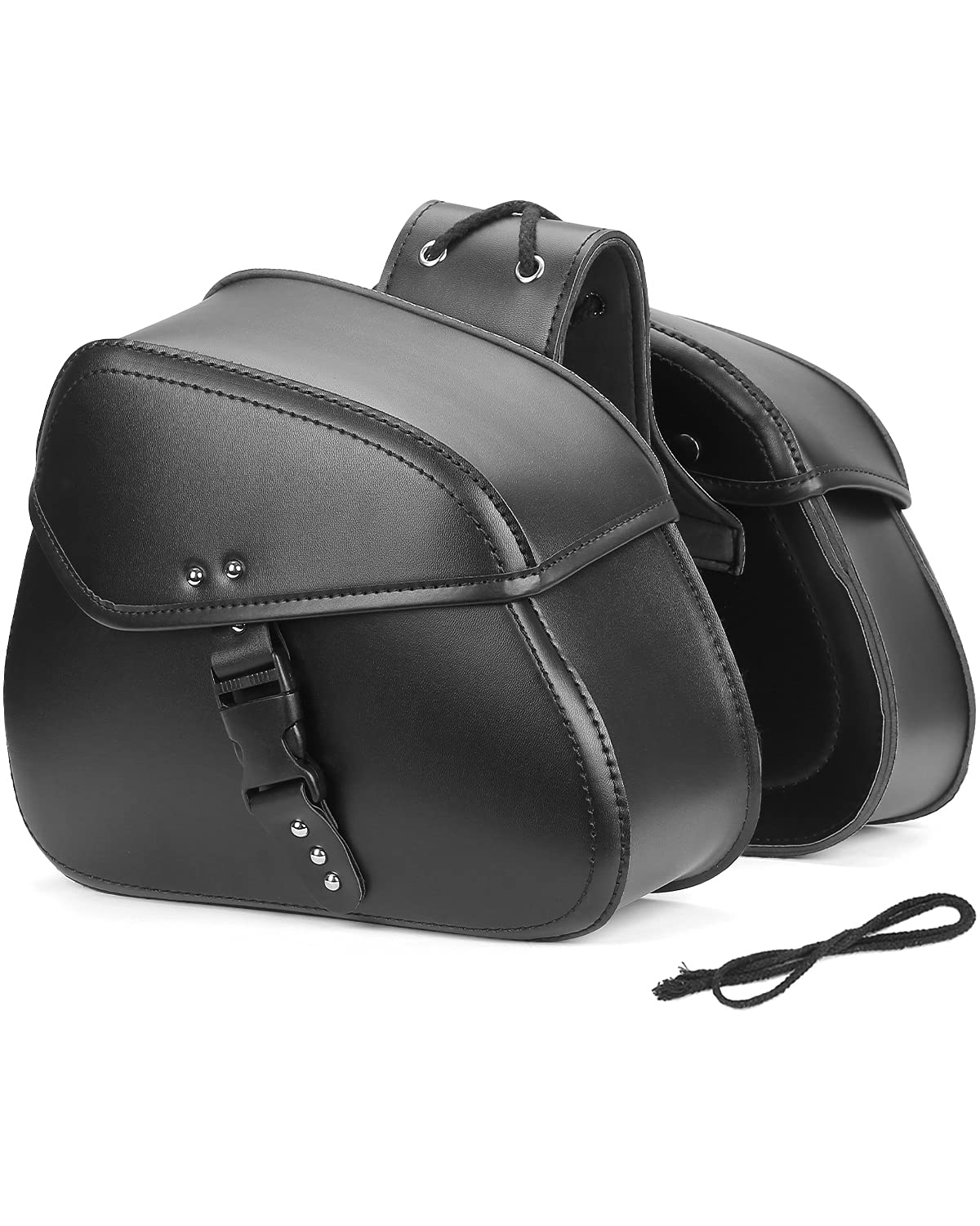 Photo of 24L PU Leather Motorcycle Saddlebags by Kemimoto - Premium for UTVs / Side by Sides