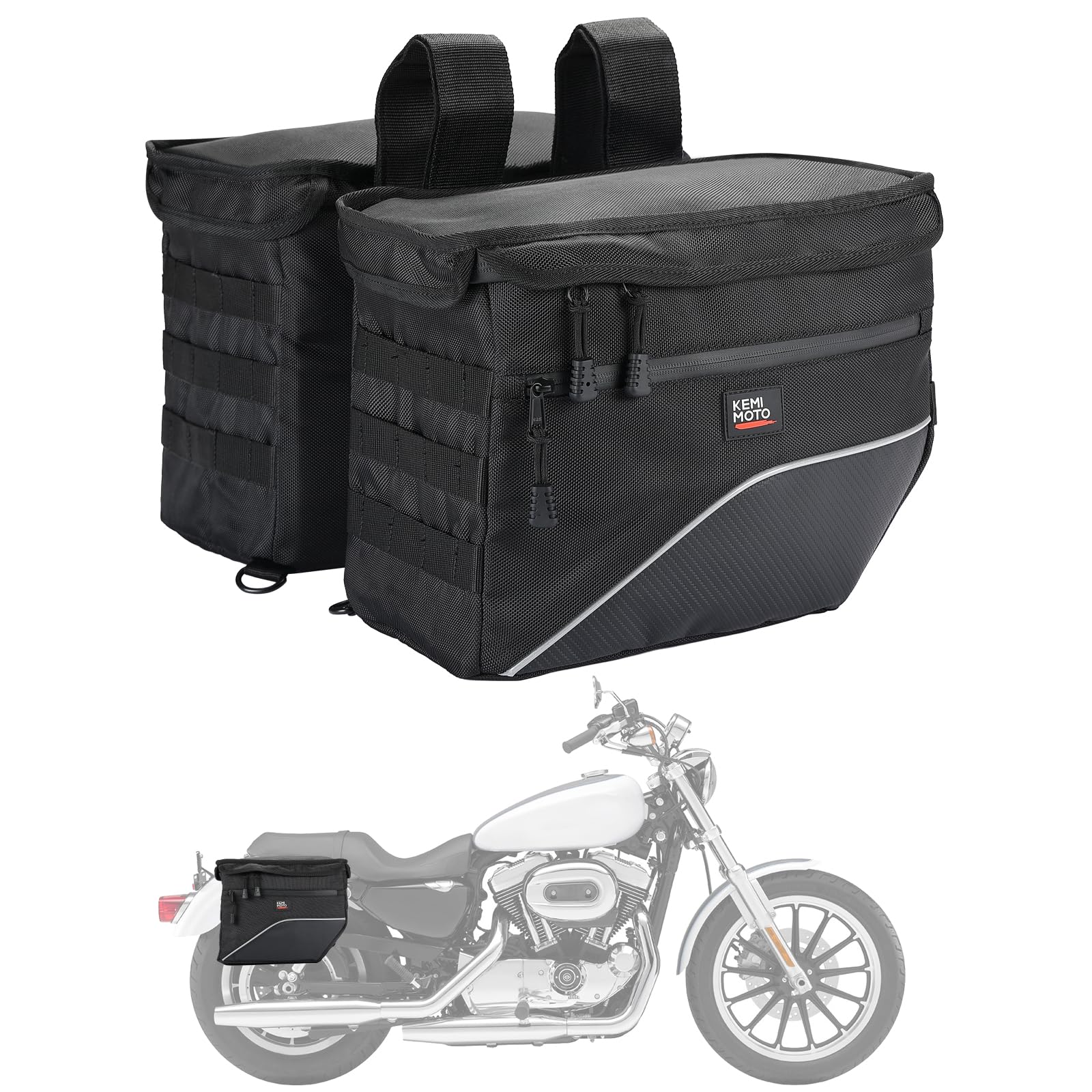 Photo of Upgrade Motorcycle 26L Universal Middle-Sized Saddle Bags by Kemimoto - Premium for UTVs / Side by Sides