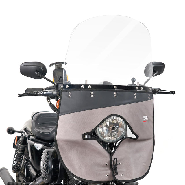Photo of Motorcycle 18"x16" Clear Windshield With Windshield Cloth by Kemimoto - Premium for UTVs / Side by Sides