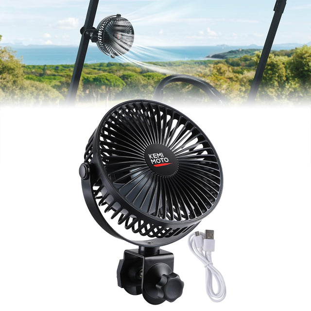 Photo of Long Battery Life 5 Speeds Fan with Clip for EZGO Club Car Drive by Kemimoto - Premium for UTVs / Side by Sides