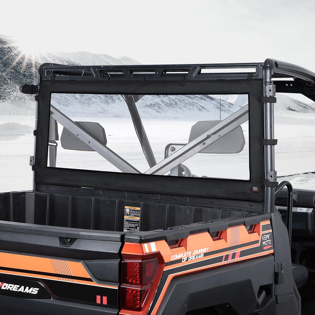 Photo of Waterproof Soft Rear Window for Ranger XP 1000/Crew, 1000/Crew, XP 900 by Kemimoto - Premium for UTVs / Side by Sides