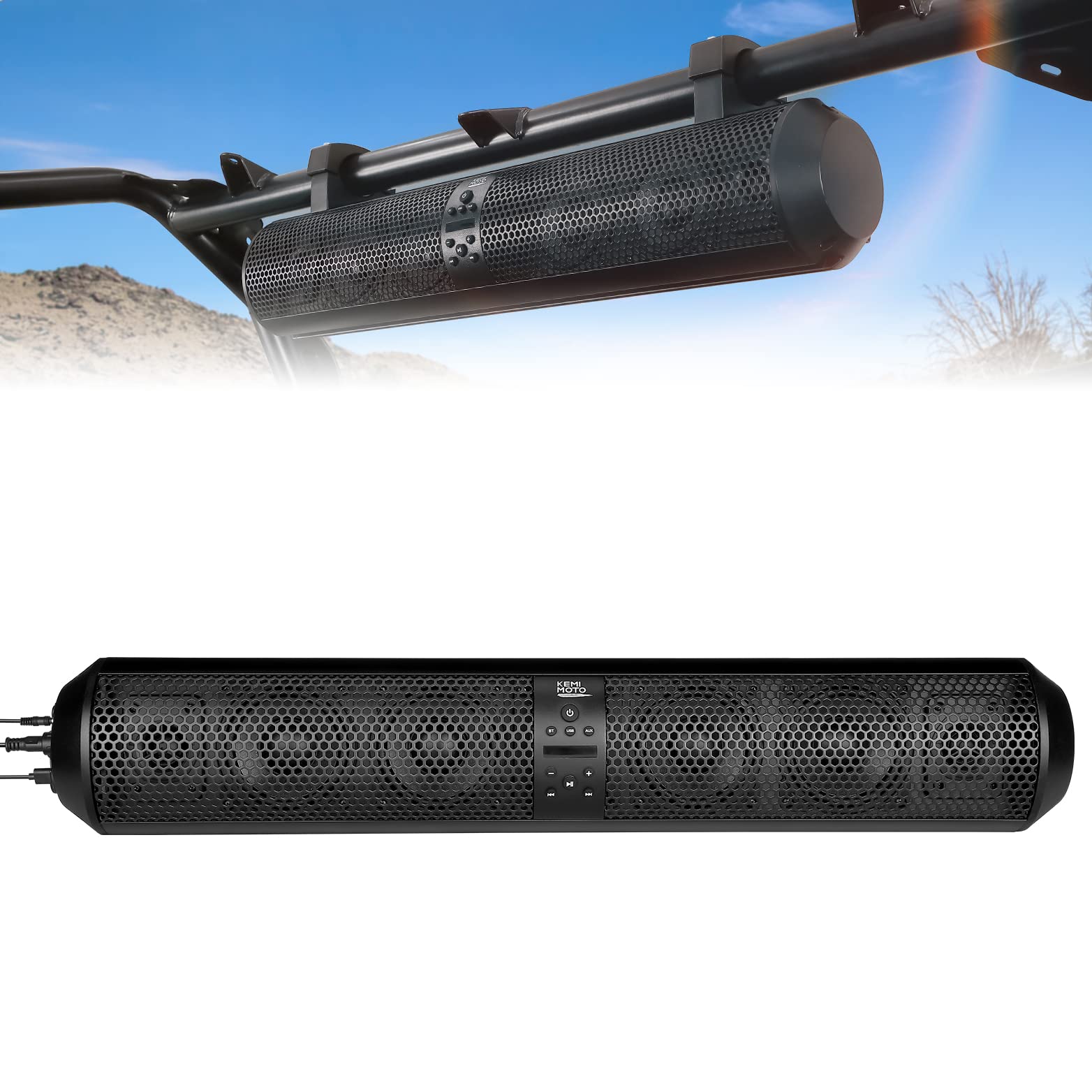 Photo of 6 Speaker UTV Bluetooth Sound Bar for Can Am Maverick/X3/ Trail/ Defender/ Commander by Kemimoto - Premium for UTVs / Side by Sides