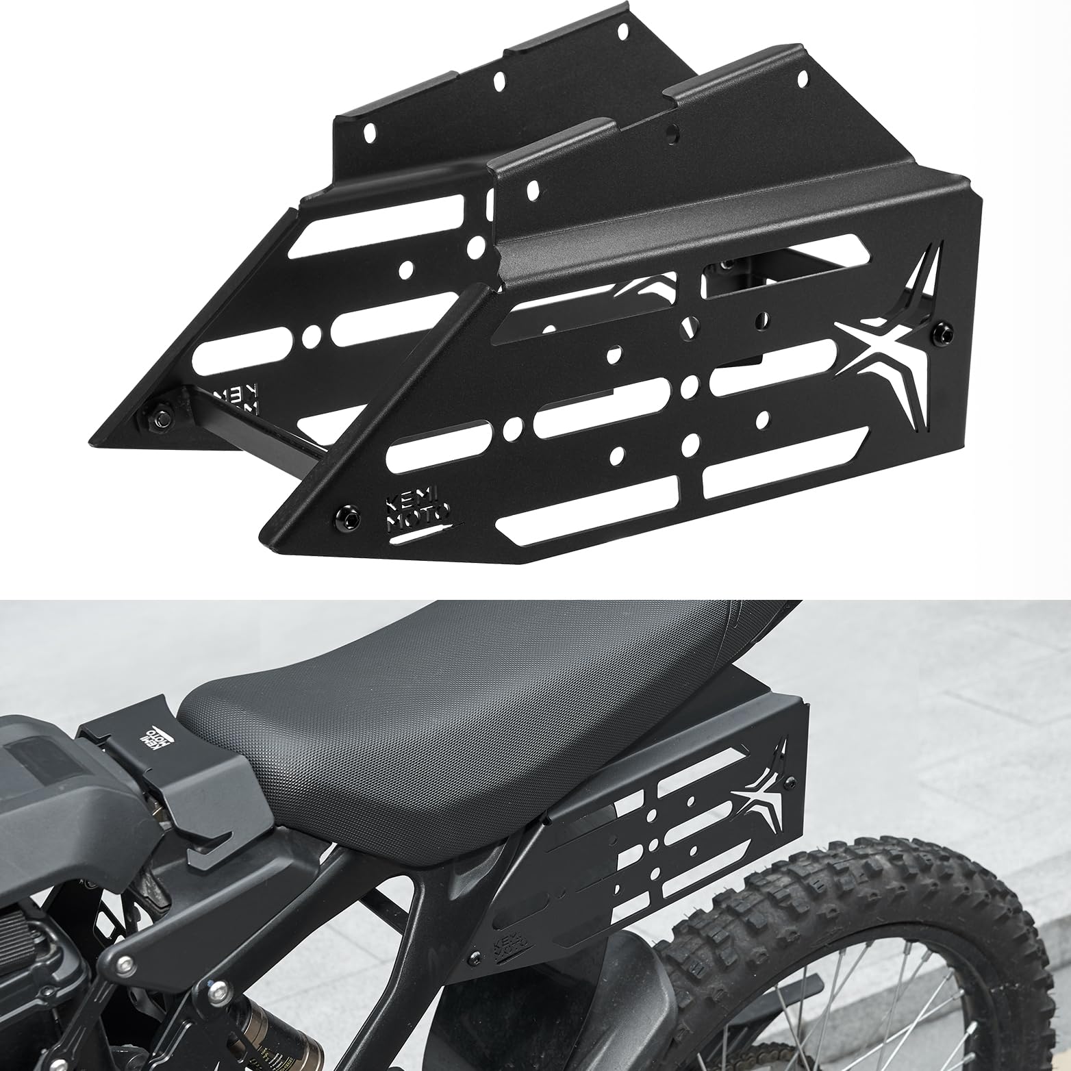 Photo of Motorcycle Side Racks Saddlebag Support Racks for Sur-Ron Light Bee by Kemimoto - Premium for UTVs / Side by Sides