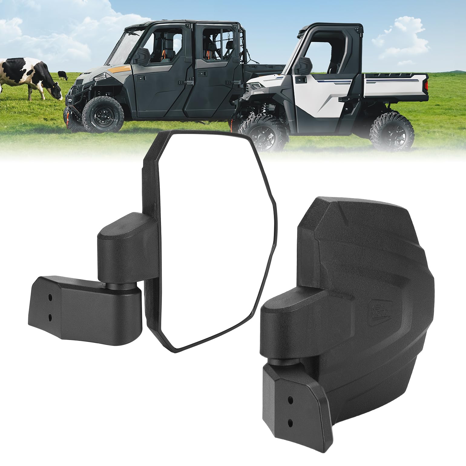 Photo of Upgraded Side Mirrors for Ranger 1000 570/Commercial Pro XD by Kemimoto - Premium for UTVs / Side by Sides