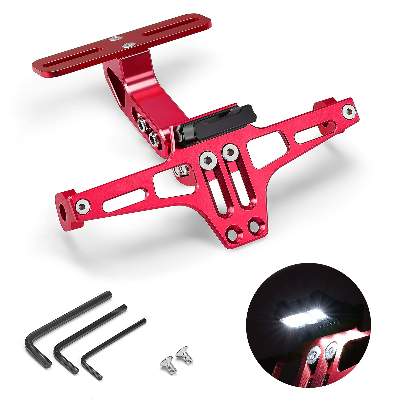 Photo of Motorcycle License Plate Bracket Fender Eliminator Kit by Kemimoto - Premium for UTVs / Side by Sides