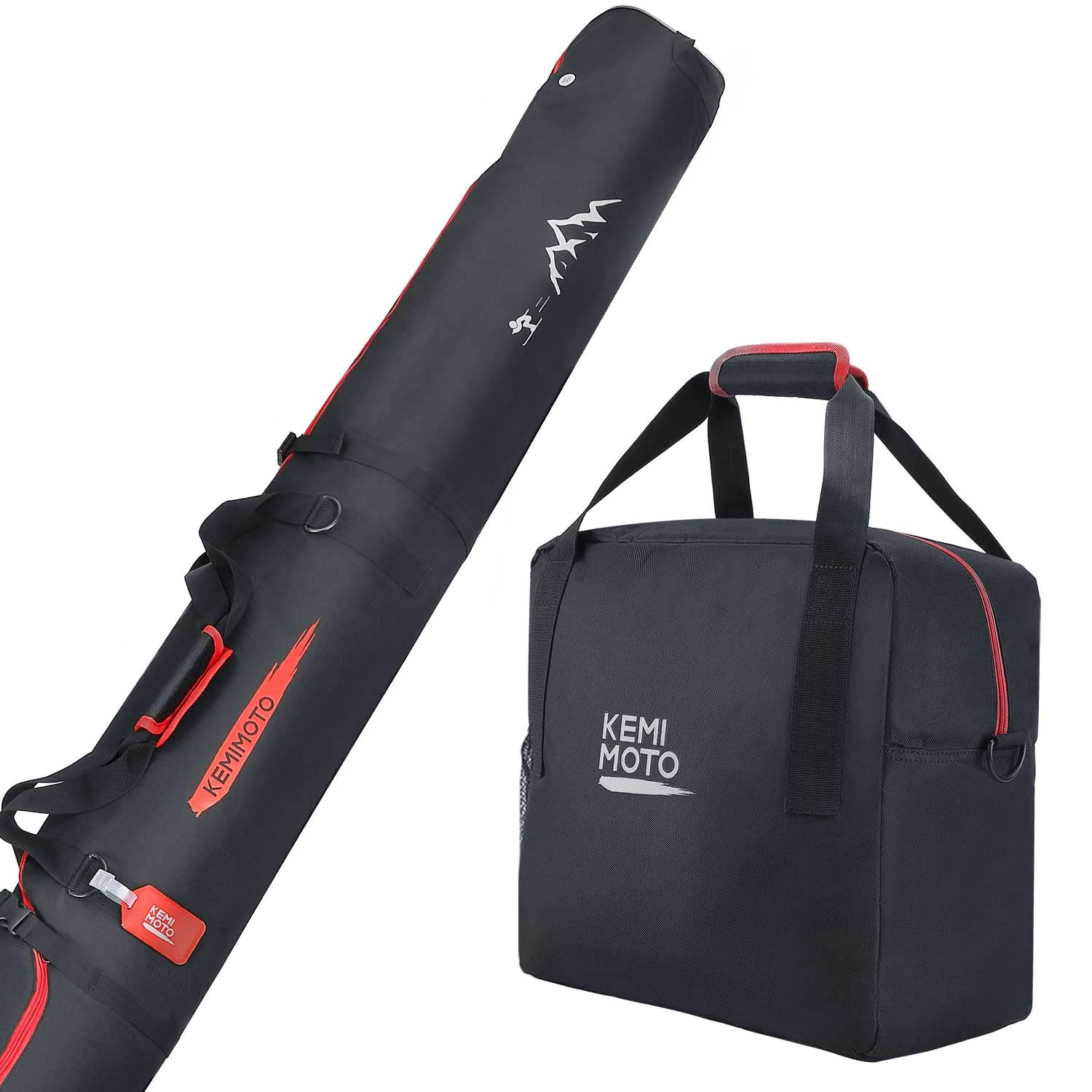 Photo of Ski Bag & Boot Bag Combo Fit Skis Up to 78.74 inches ( Red ) by Kemimoto - Premium for UTVs / Side by Sides