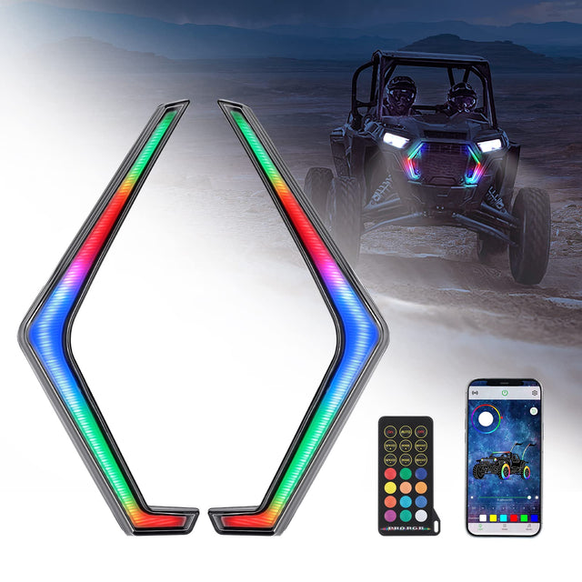 Photo of RGB Turn Signal Lights Fit Polaris RZR XP 1000 Turbo (2019-2023) by Kemimoto - Premium for UTVs / Side by Sides
