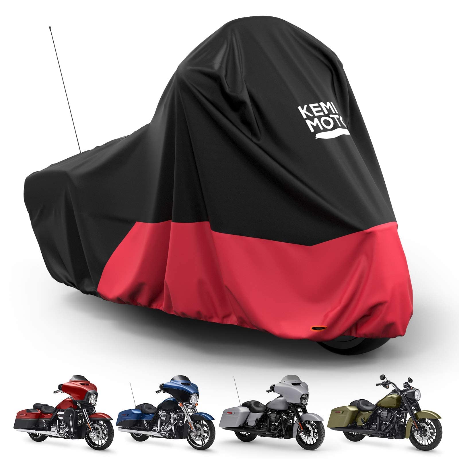 Photo of Motorcycle Cover for Touring Models Road King Street Glide Road Glide by Kemimoto - Premium for UTVs / Side by Sides