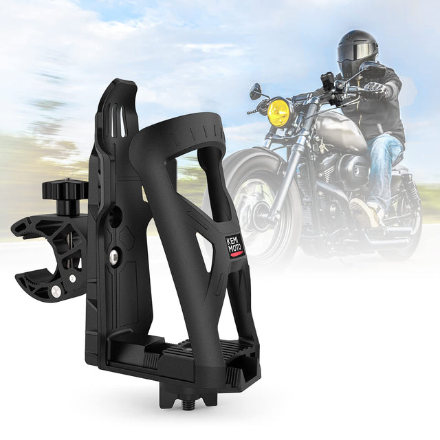 Photo of Upgraded Drink Holder with 0.6”-1.75” Metal Clamp for Motorcycles by Kemimoto - Premium for UTVs / Side by Sides
