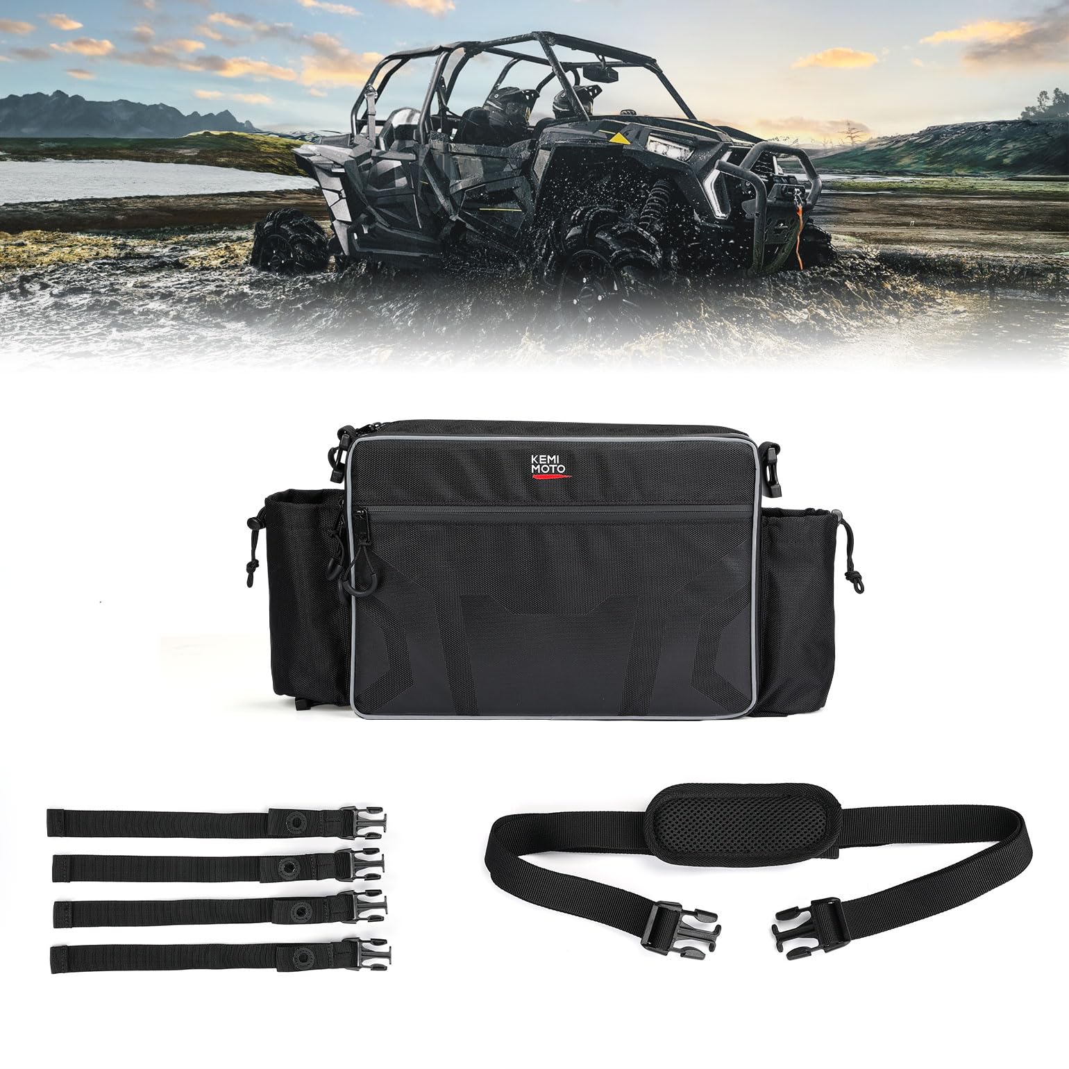 Photo of UTV Storage Bag for Pioneer 1000-6/RZR XP 1000 4/Defender Max by Kemimoto - Premium for UTVs / Side by Sides