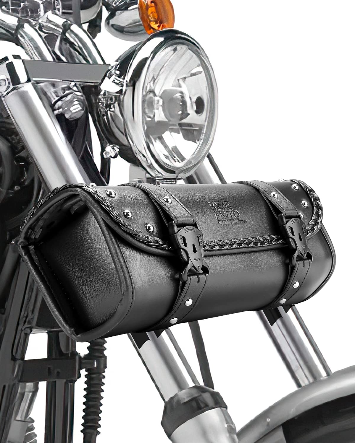 Photo of Motorcycle PU Leather Tool Bag Fork Bag by Kemimoto - Premium for UTVs / Side by Sides