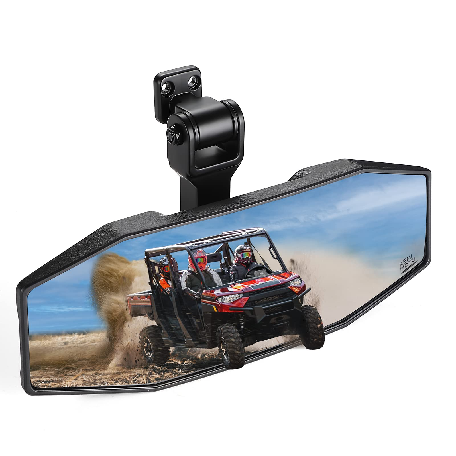 Photo of Rear View Mirror Tool free Adjustable for Ranger 1000 XP 900 500 570 / Crew by Kemimoto - Premium for UTVs / Side by Sides
