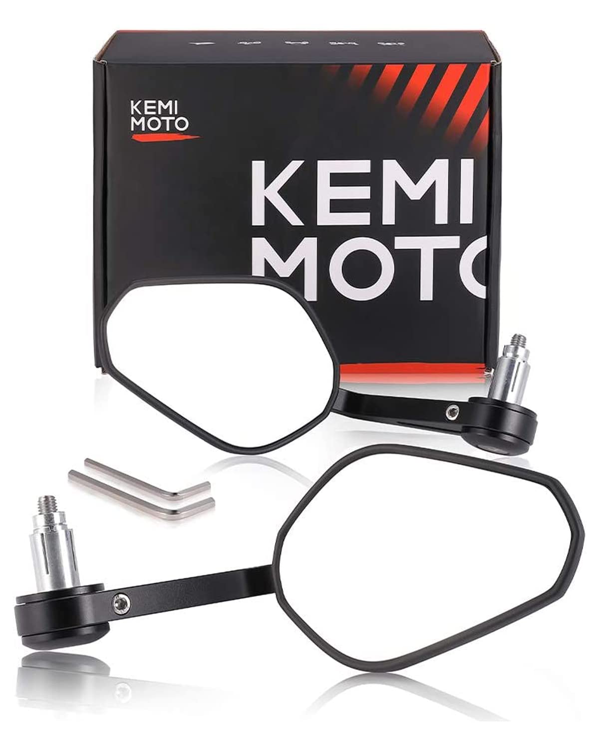 Photo of Motorcycle Bar End Mirrors for Sportster, Softail, Dyna, Road King by Kemimoto - Premium for UTVs / Side by Sides