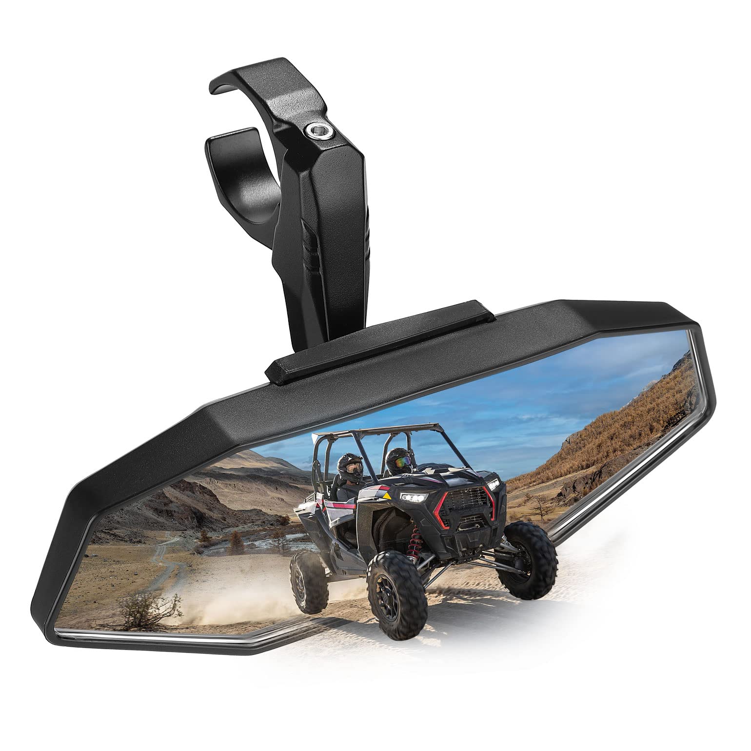 Photo of Upgraded UTV Rear View Mirror for 1.6"-2" Roll Bar Mount by Kemimoto - Premium for UTVs / Side by Sides