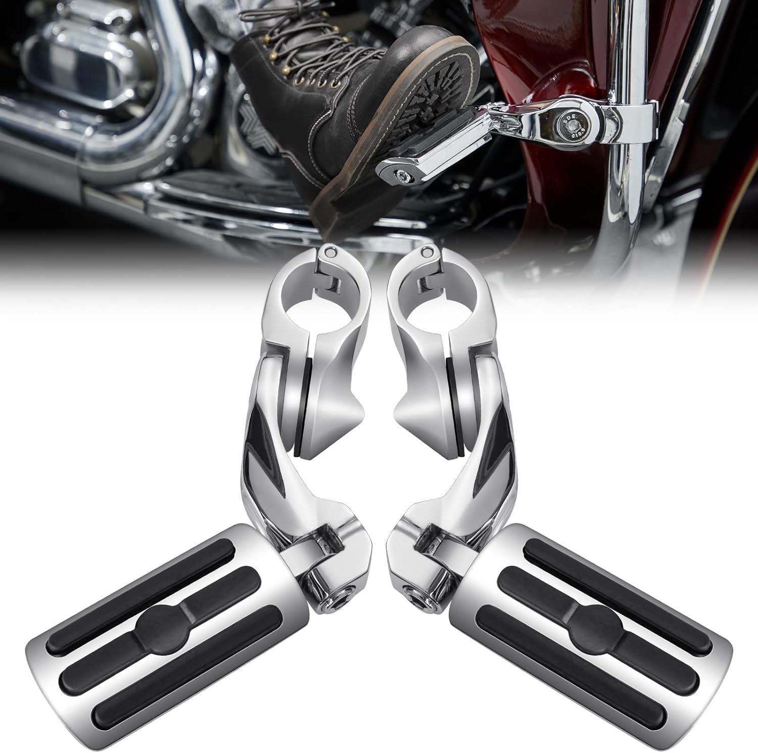Photo of Motorcycle Highway Pegs for Road Glide Street Glide Electra Glide Road King by Kemimoto - Premium for UTVs / Side by Sides