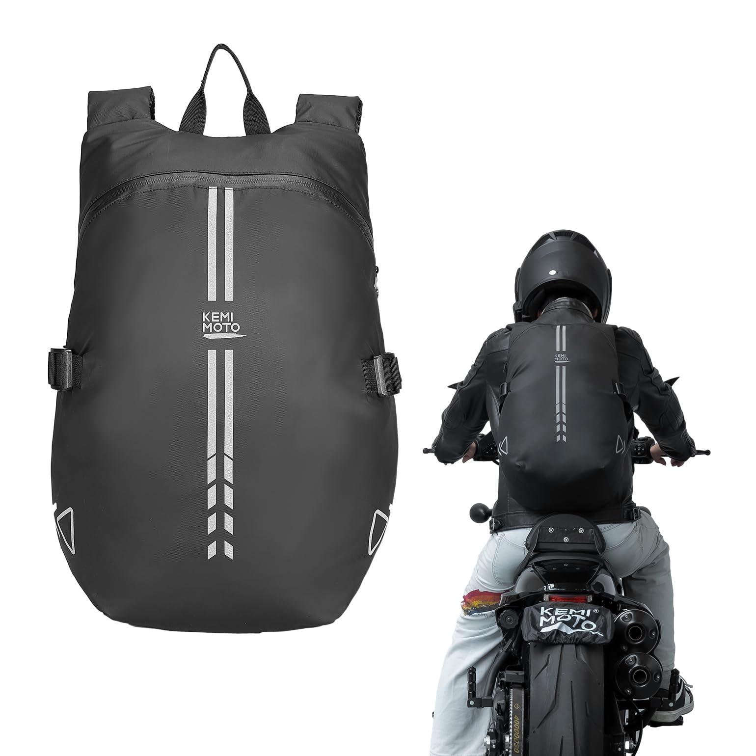 Photo of Motorcycle Backpack, 40L Waterproof Helmet Bag by Kemimoto - Premium for UTVs / Side by Sides