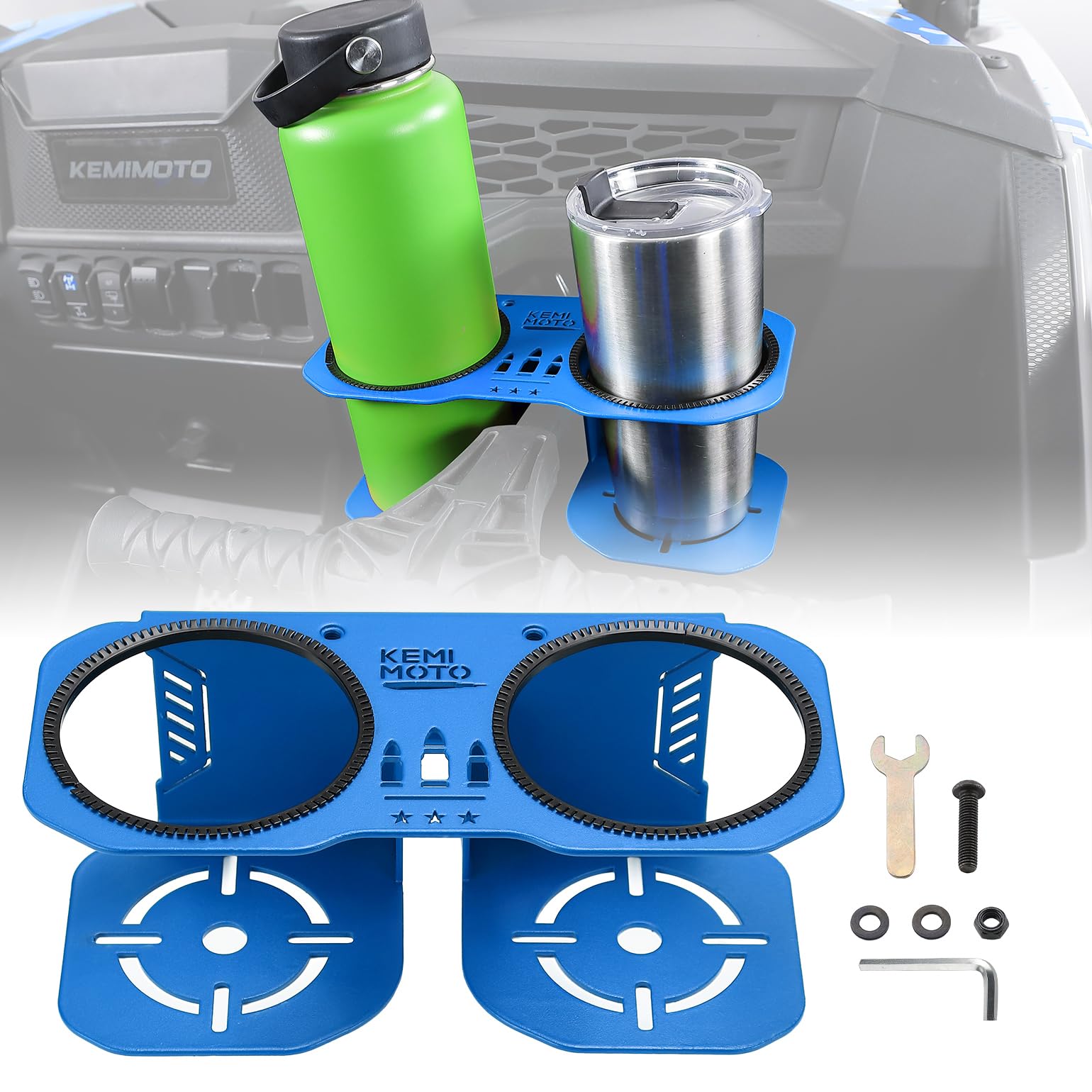 Photo of Upgrade Stable Garb Bar Cup Holder for Polaris RZR XP by Kemimoto - Premium for UTVs / Side by Sides