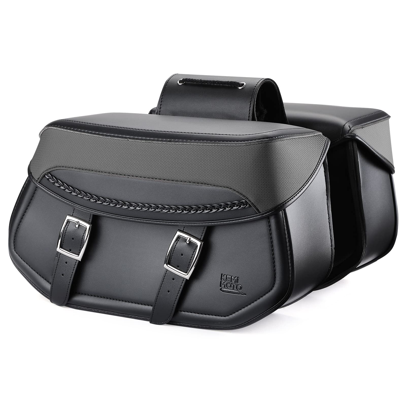Photo of Motorcycle Synthetic Leather Saddlebags for Harley by Kemimoto - Premium for UTVs / Side by Sides