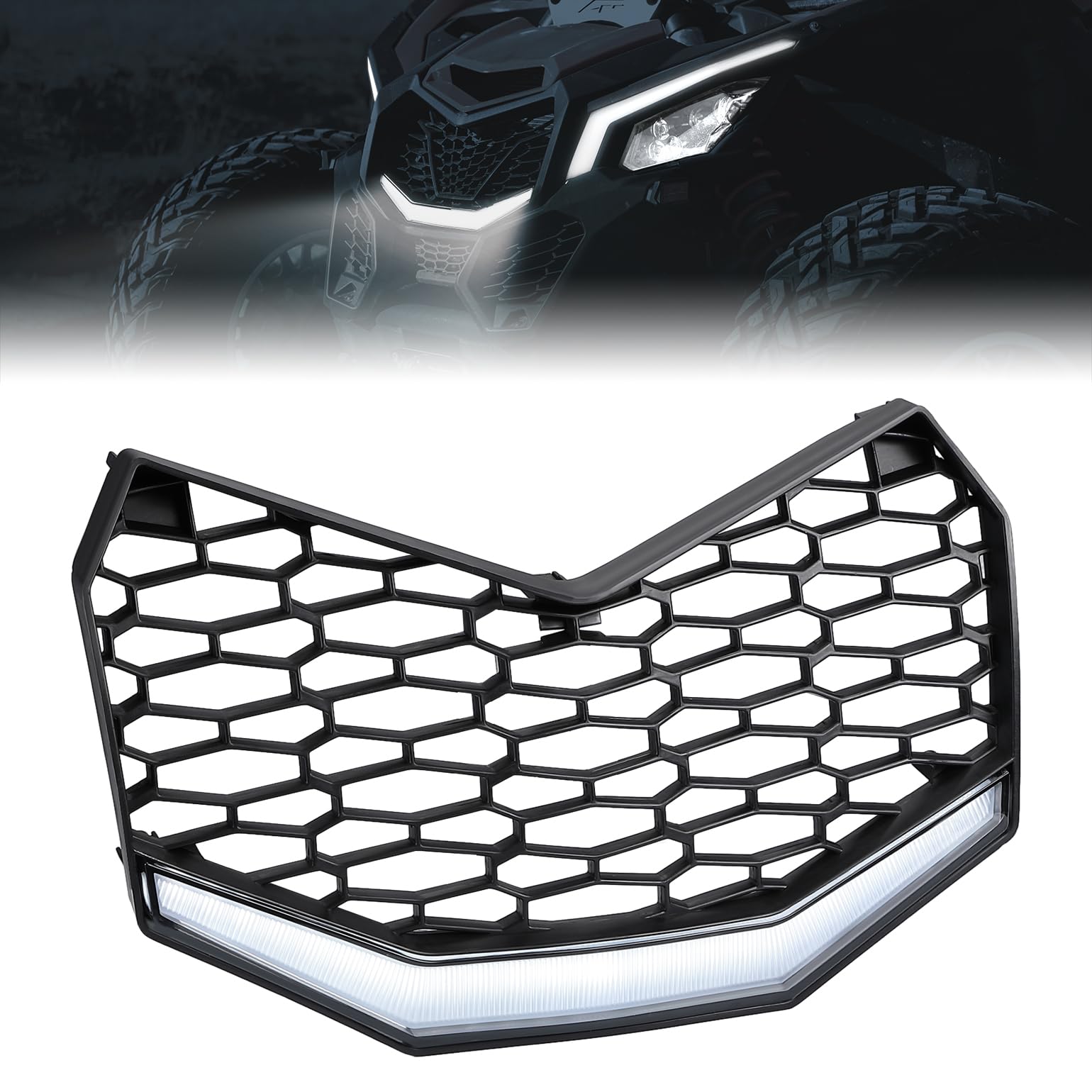 Photo of Kemimoto Front Bumper Mesh Grill For Can-Am Maverick X3 by Kemimoto - Premium for UTVs / Side by Sides