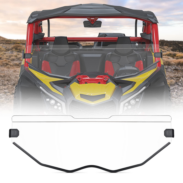 Photo of Kemimoto Front Half Windshield for Can-Am Maverick X3 by Kemimoto - Premium for UTVs / Side by Sides