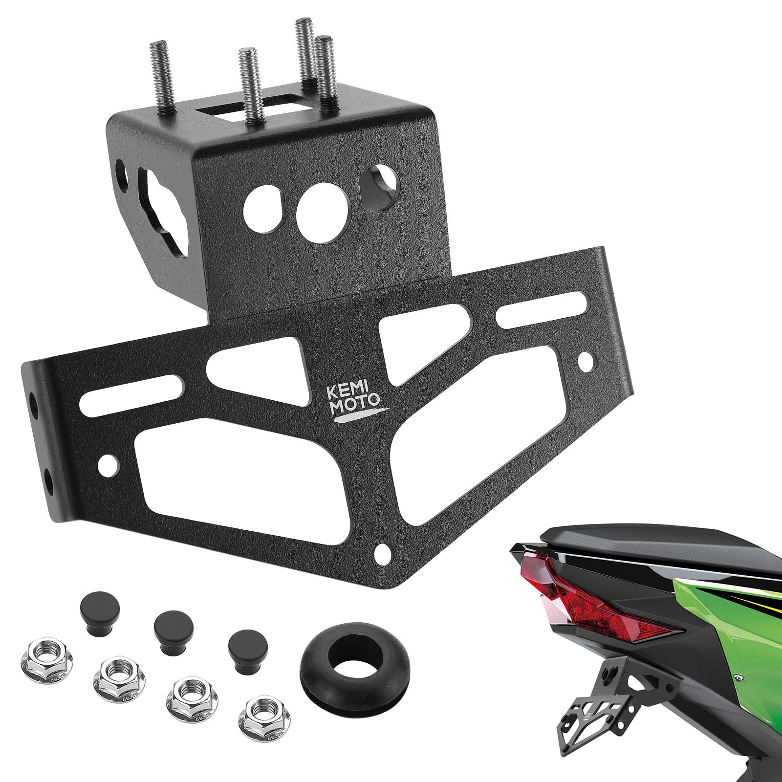 Photo of Fender Eliminator Z400 License Plate Bracket for Ninja 400 Z400 by Kemimoto - Premium for UTVs / Side by Sides