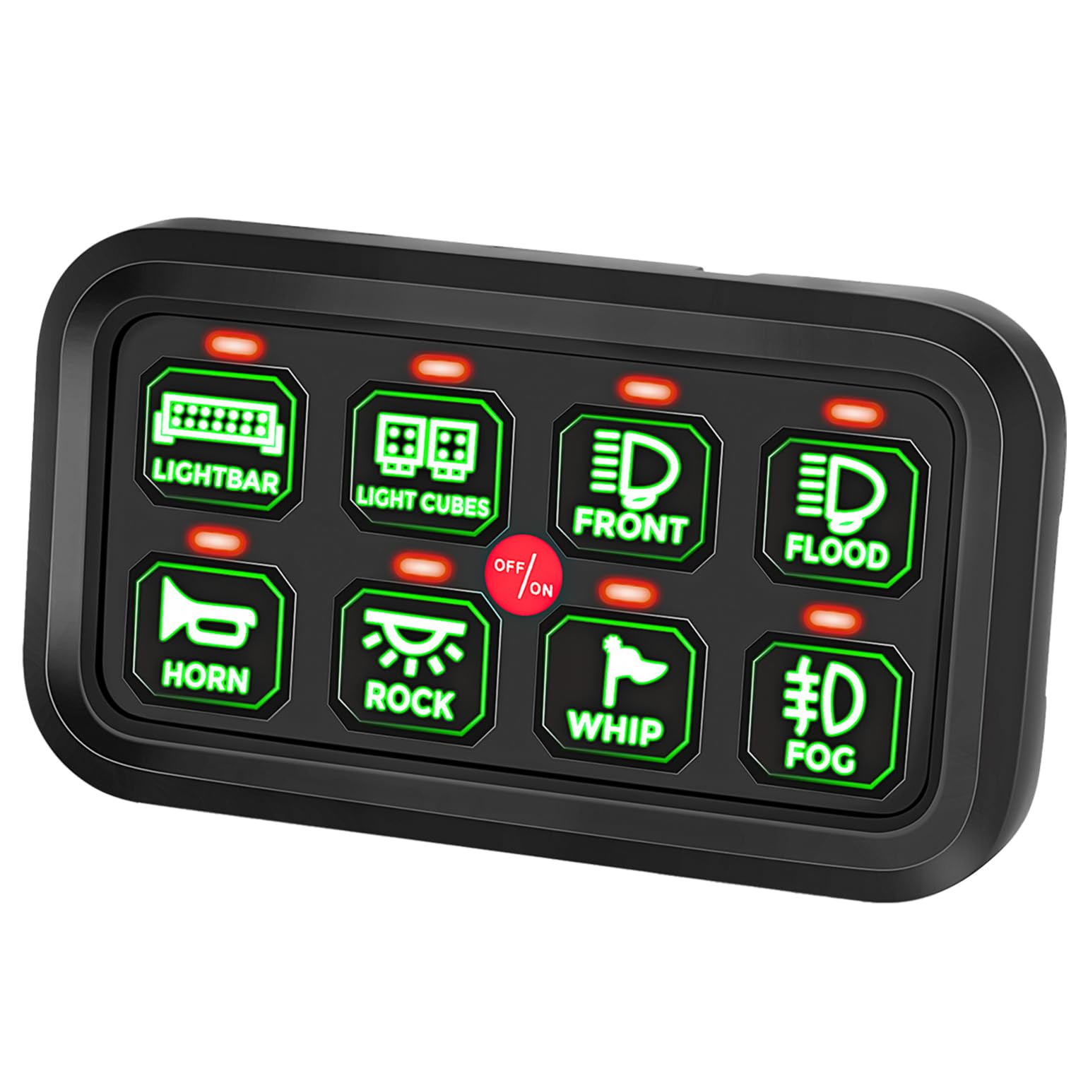 Photo of Kemimoto 12-24V 8 Gang Switch Panel for Cars, UTVs, Trucks, Wrangler & RZR X3 by Kemimoto - Premium for UTVs / Side by Sides
