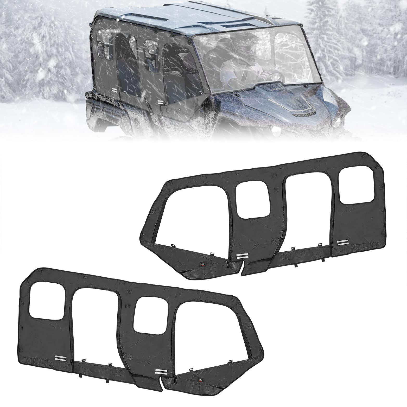 Photo of Soft Cab Enclosure Upper Doors for Yamaha Wolverine X4/SE 2018-2020 by Kemimoto - Premium for UTVs / Side by Sides