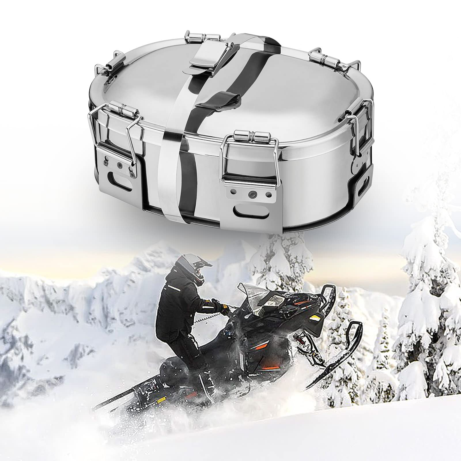 Photo of Snowmobile ATV/ UTV Exhaust Food Warmer Stainless by Kemimoto - Premium for UTVs / Side by Sides