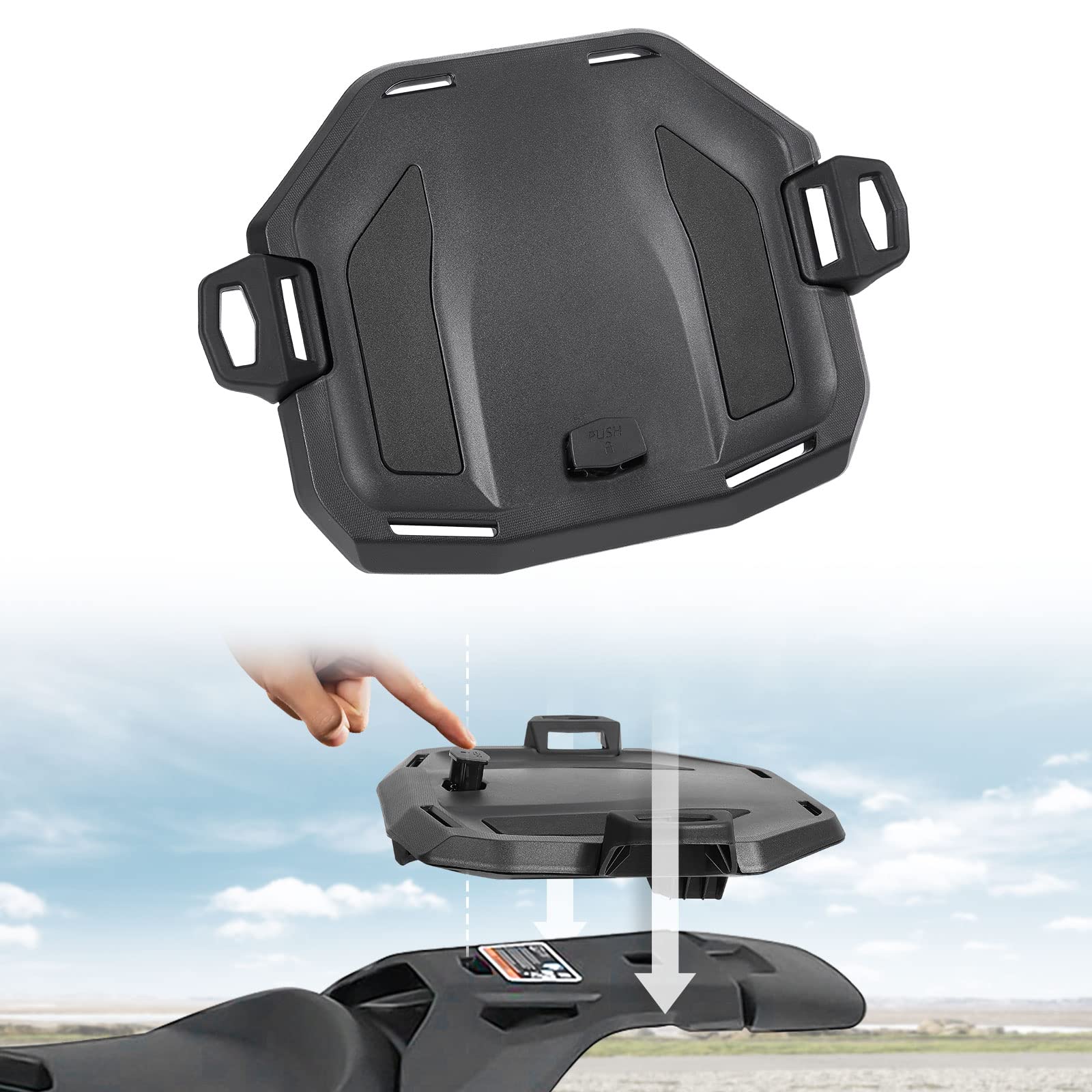 Photo of Rear Rack Plate for Can-Am Ryker by Kemimoto - Premium for UTVs / Side by Sides