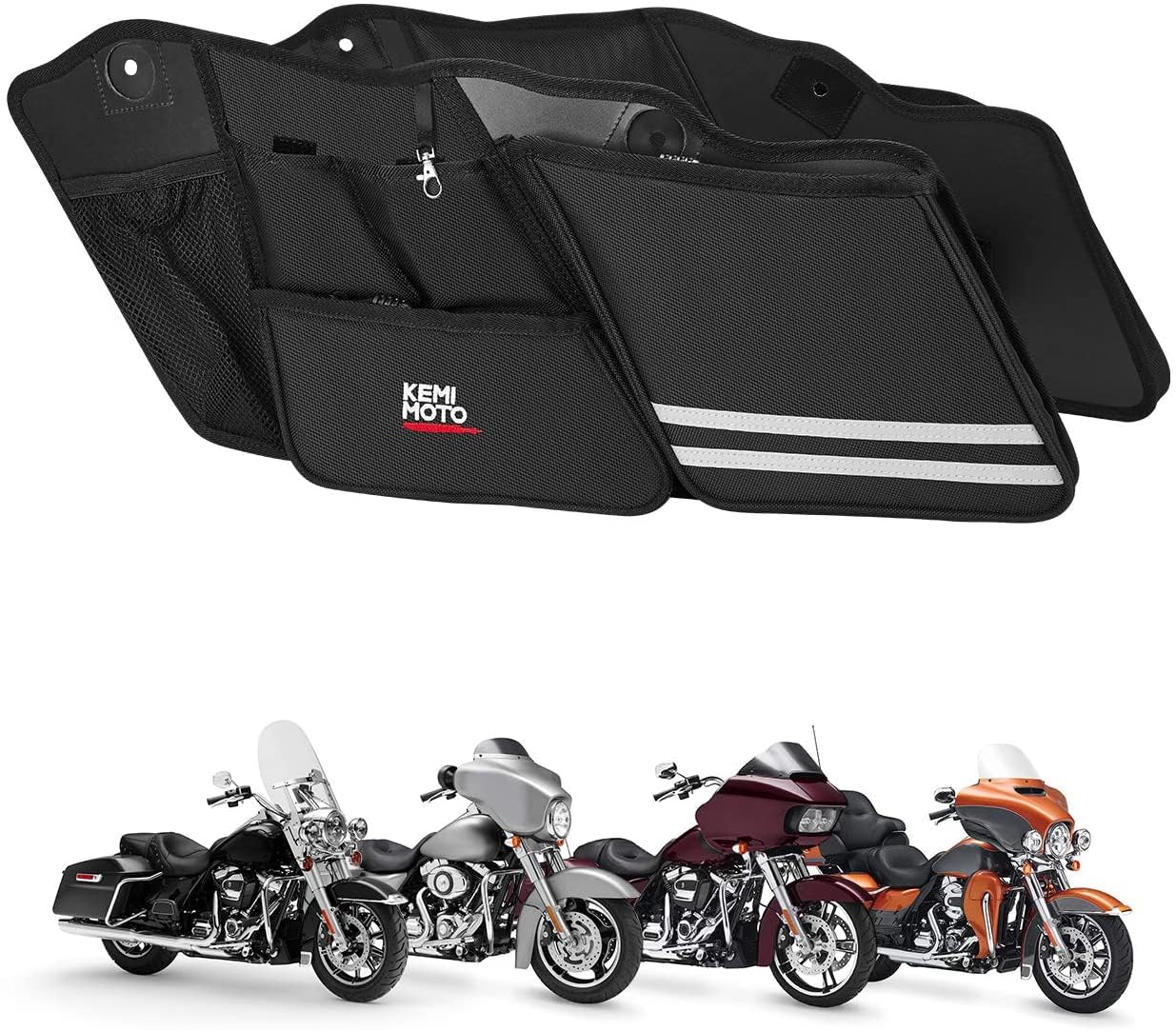 Photo of Saddle Bag Organizers for 2014-2024 Street Glide Road King Road Glide Electra Glide by Kemimoto - Premium for UTVs / Side by Sides