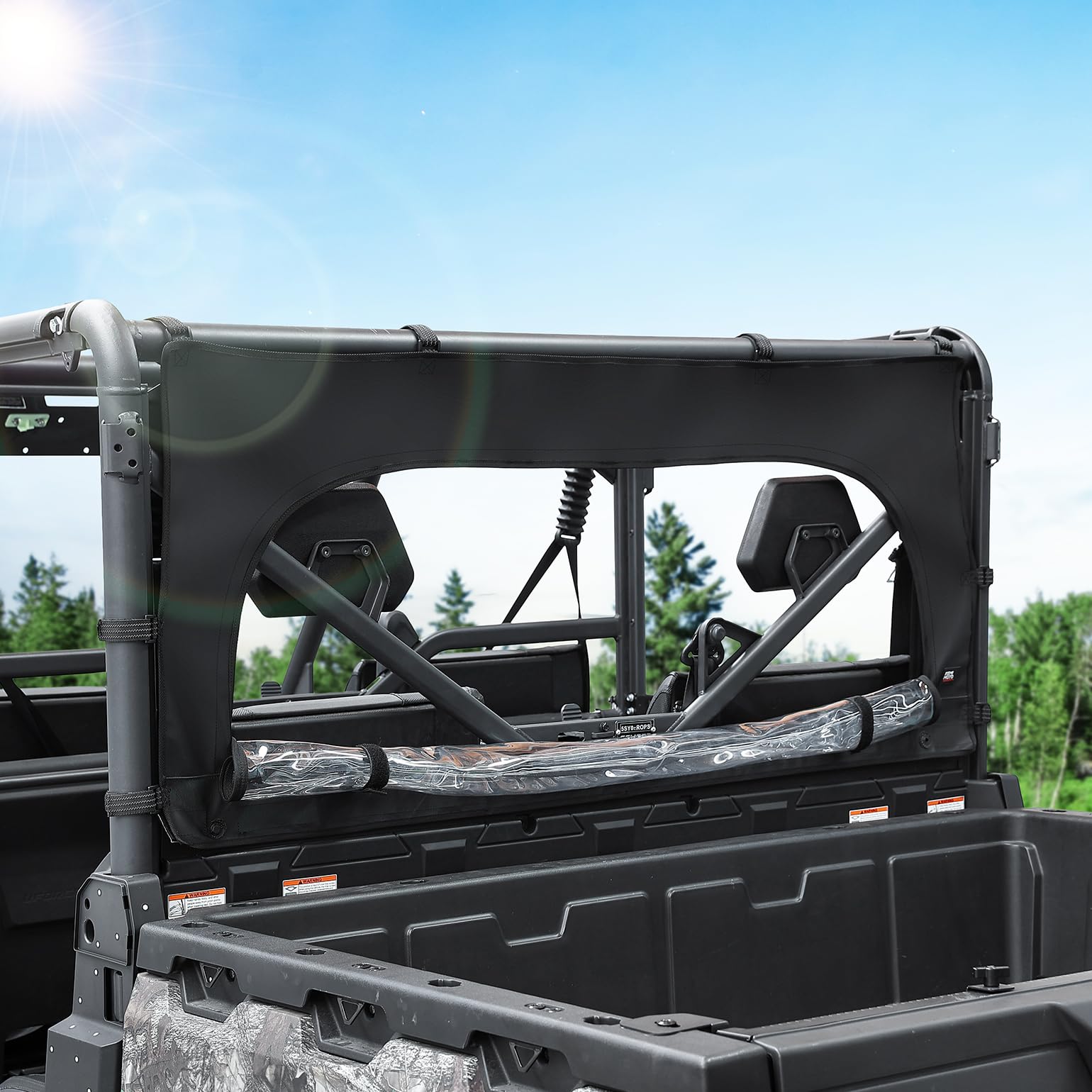 Photo of Rear Soft Windshield with Zipper for CFMOTO Uforce 1000/1000XL by Kemimoto - Premium for UTVs / Side by Sides