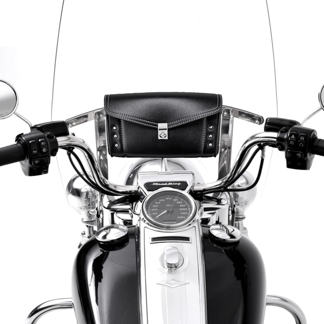 Photo of Motorcycle Windshield Bag Windscreen Studded Pouch for Road King by Kemimoto - Premium for UTVs / Side by Sides