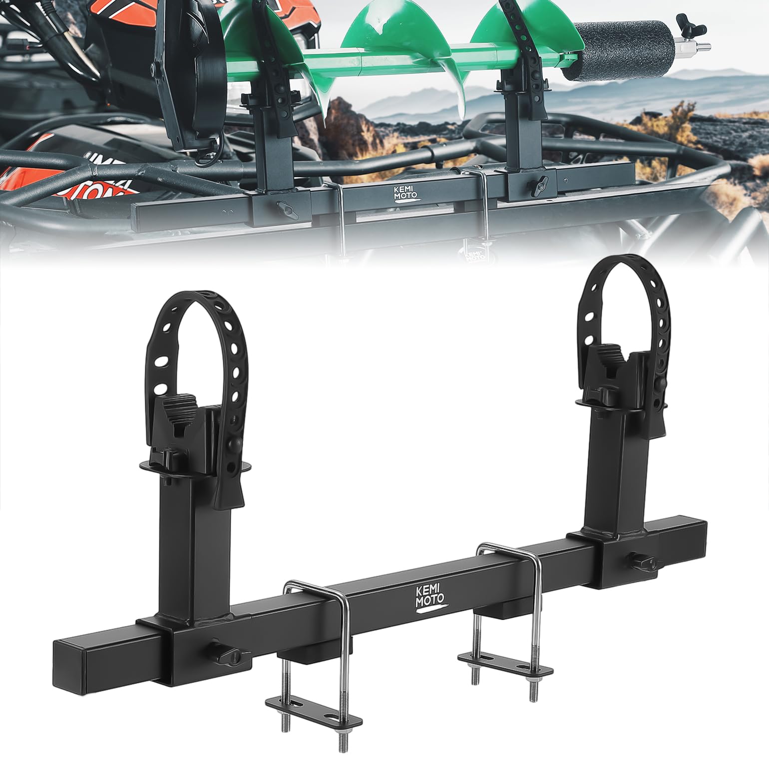 Photo of UTV ATV Tool Holder Universal U-Bolt for 0.79in-1.77in Square Tube by Kemimoto - Premium for UTVs / Side by Sides