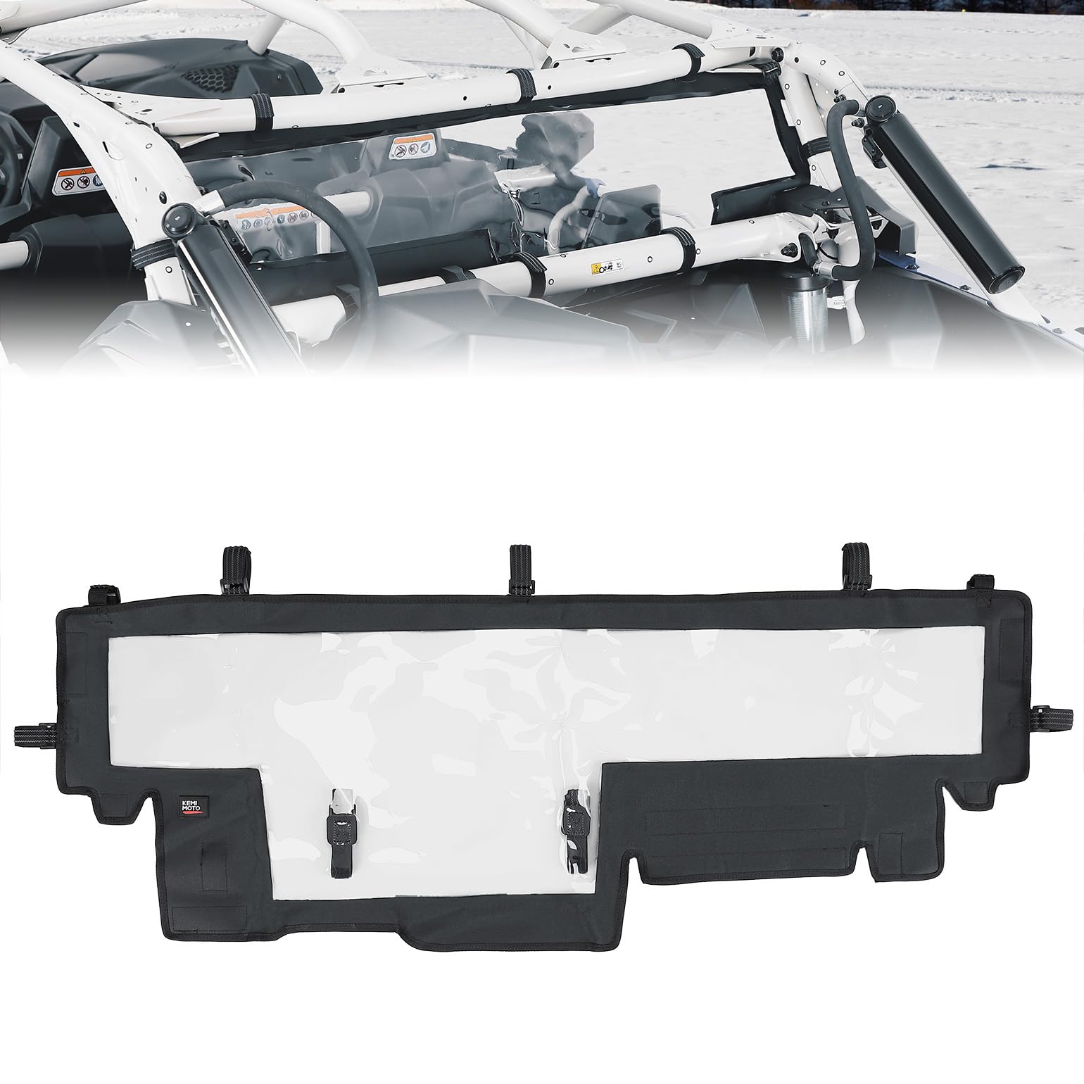 Photo of Soft Rear Windshield for Can-Am Maverick X3/MAX by Kemimoto - Premium for UTVs / Side by Sides